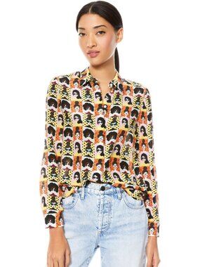 Alice + Olivia Willa Silk Stace Tribe Blouse Medium
